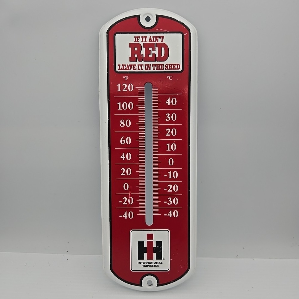International Harvester Metal Thermometer Cover 12" x 4"‎ Vintage Reproduction